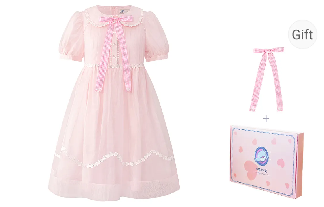 Tokyo Season Short Sleeved Dress Spring And Summer Women's Gift Box Set Pink Cherry Blossom Bubble Water