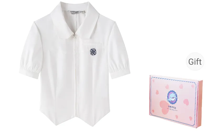 Tokyo Season Shirt Spring And Summer Women's Gift Box Set White Butterfly Prayer Girlish-0