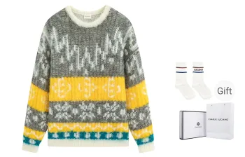 Charlie Luciano Sweater Unisex Gray Yellow