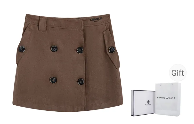 Charlie Luciano Casual Short Skirts Women's Brown-0