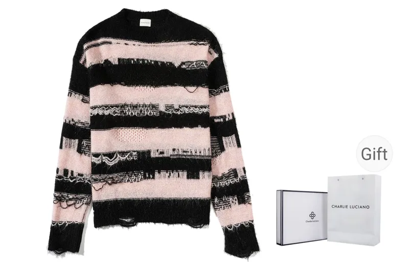 Charlie Luciano Sweater Unisex Pink Black-0