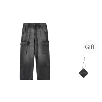 SANBAI STUDIO Jeans Unisex Washed Black