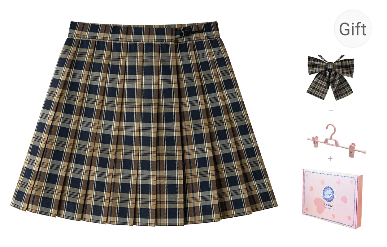 Tokyo Season Casual Short Skirts Women's Gift Box Set Yellow Brown