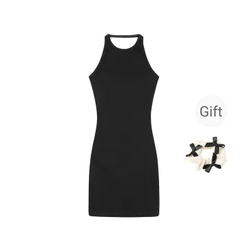 TURN UP Sleeveless Dress Women's Black/Bowknot Hair Tie