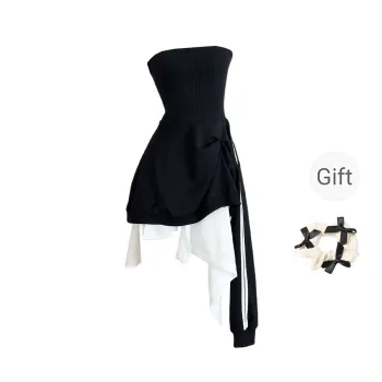 TURN UP Sleeveless Dress Women's Black White