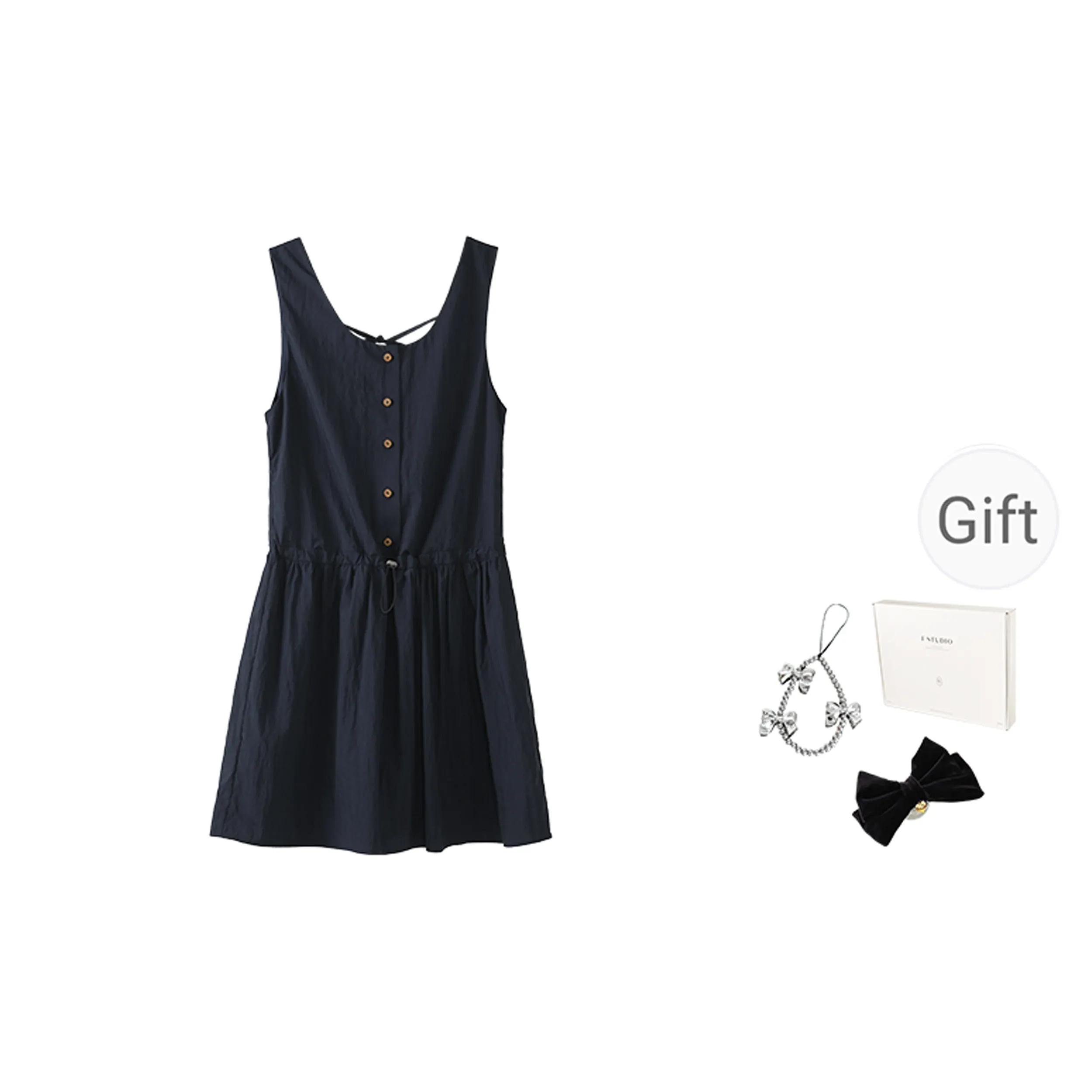 Fstudio Sleeveless Dress Women's Navy Blue