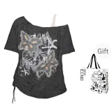 Black Gray Shopping Bag