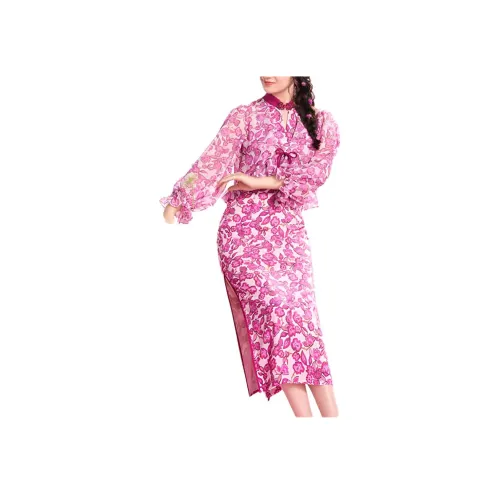 SIMEIZI Вино Among Цветы Женские Ципао