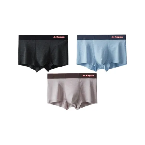 KAPPA 3 упаковки: средний синий + светлый коричневый + бургунди черный мужские боксер-шорты