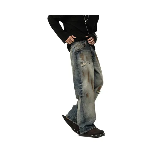 Go it alone Винтажные синие унисекс джинсы