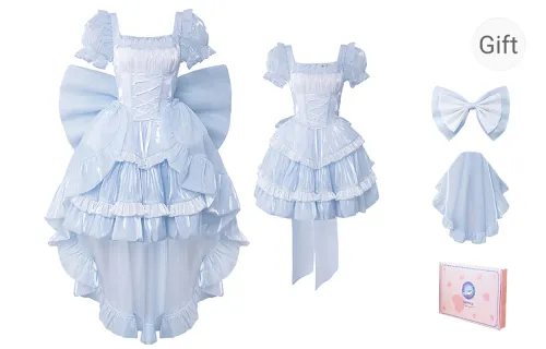 Tokyo Season Короткий рукав Платье Весна и Лето Женское Набор в подарочной коробке Синий Moonlight