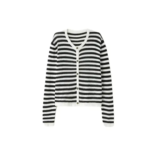 SNOWFORTE Черно-белые полосы Женские Трикотаж