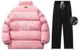 Fleece suit (top pink + pants black)