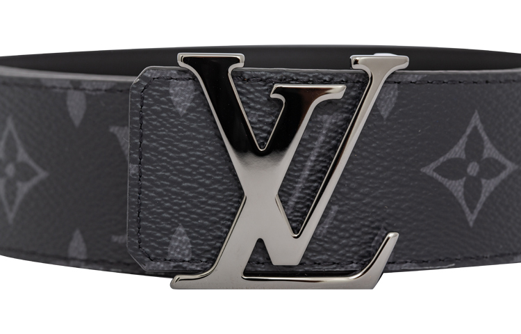 Louis Vuitton Initiales Belt Monogram Eclipse Male Black Gray POIZON