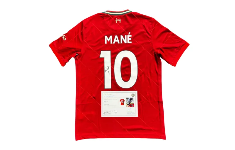 EM Mane Liverpool 2021-2022 Season Jersey Includes Certification Certificate Not Framed Premier League-0