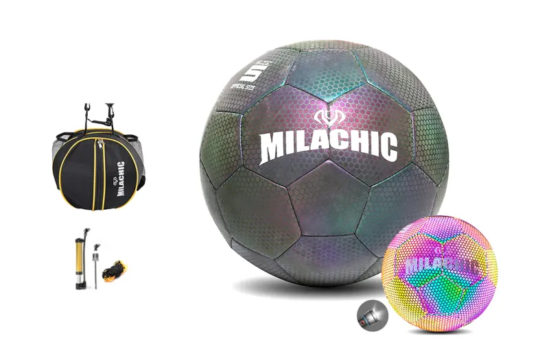 MILACHIC Size 4 Size 5 Soccer PU Machine Stitched Soccer Ball Unisex Black-0