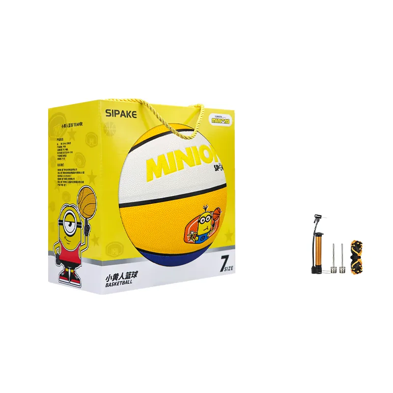SIPAKESPORT x MINIONS PU Basketball Blue Yellow White Size 7 Ball Match-8