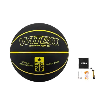 WITESS Microfiber Leather Basketball Black Size 7 Training Unisex