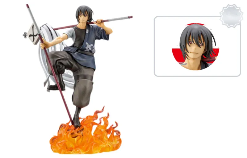 CRAFTSMANSHIP KOTOBUKIYA Artfx J Fire Force Shinmon Benimaru With Bonus Face Part Figure Gray-2