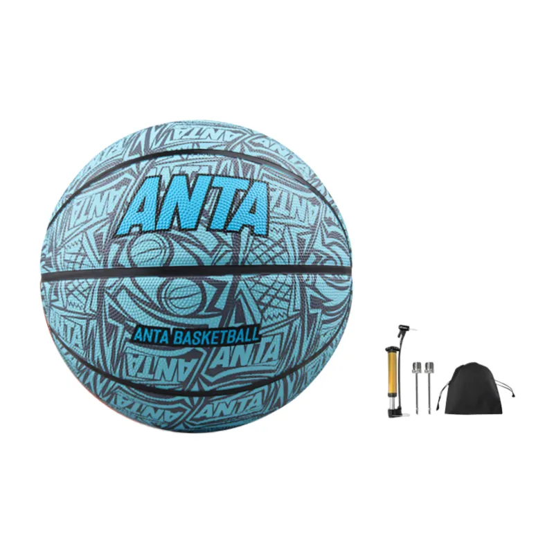 Anta Rubber Basketball Blue Size 5 Ball, Size 7 Ball Training Unisex-3