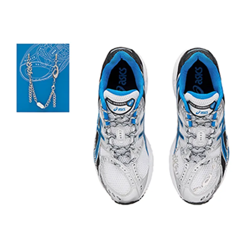Asics GEL Nimbus 10.1 Abrasion Resistant Low Top Casual Running Shoes Unisex White Blue-1