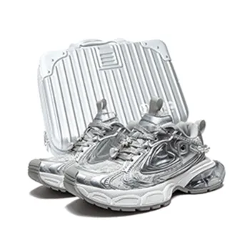 HeeDimensional Cushioning Anti Slip And Wear Resistant Low Top Chunky Sneakers Women's White Moonlight