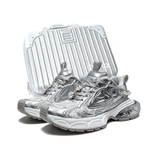 HeeDimensional Cushioning Anti Slip And Wear Resistant Low Top Chunky Sneakers Women's White Moonlight