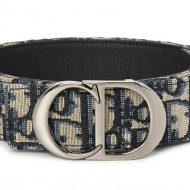 DIOR Leather Belt Men Black/beige 90