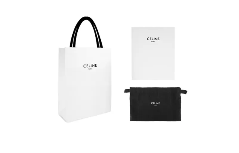 CELINE Leather Patchwork Cow Leather Handbag Coin Purse Shoulder Bag Crossbody Bag Mini Unisex Black-4