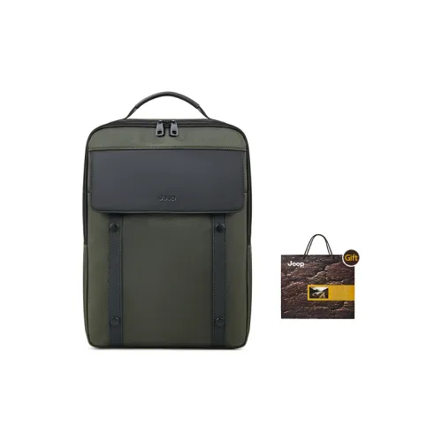 Jeep Fabric Laptop Backpack Large Size Men's Green