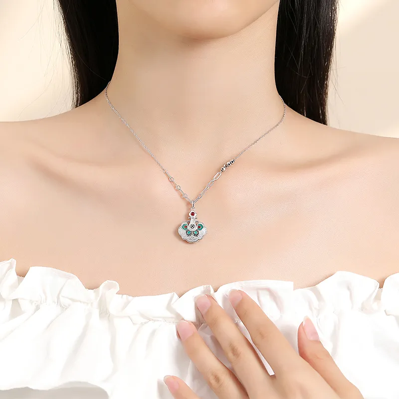 Heart Grass S925 Silver Necklaces Women's-2