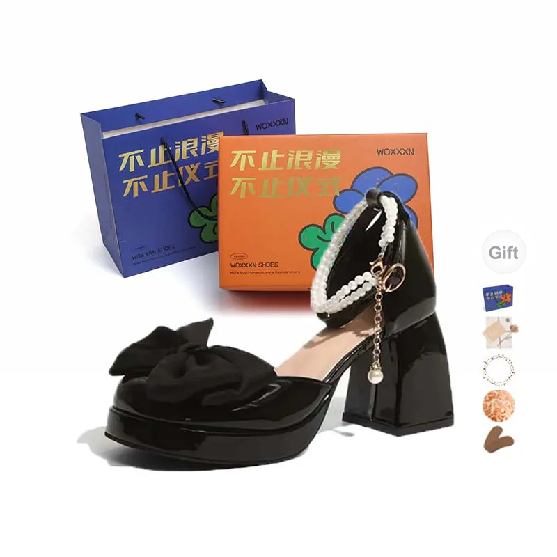 WOXXXN Грубый каблук Высокие каблуки 7 см Женские [Gift Box Set]