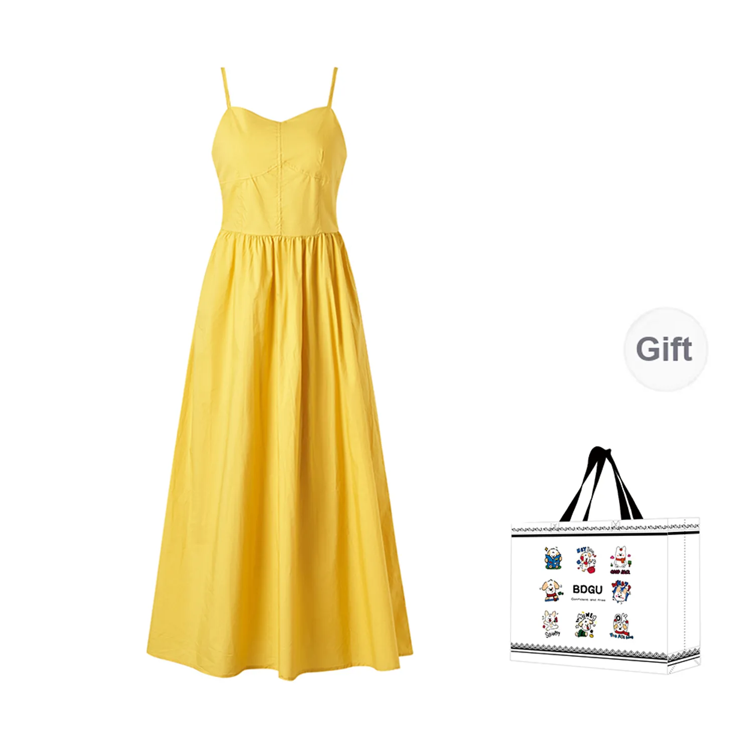 BDGU Slip Dresses Women's Yellow