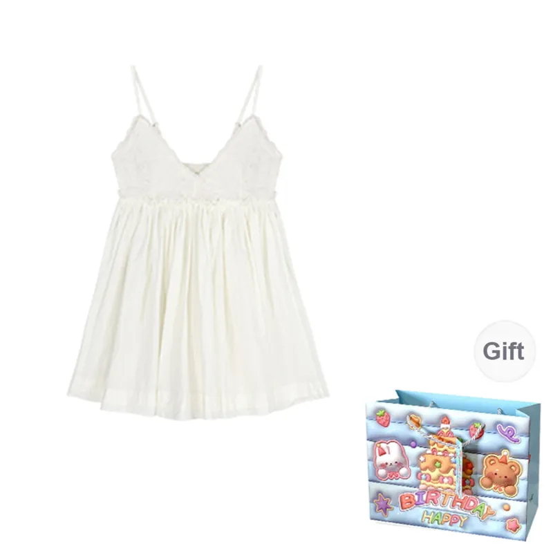QUIET ANGEL Slip Dress Women's White-0