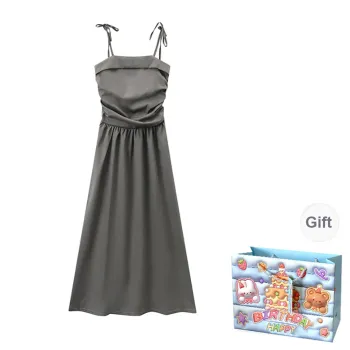 QUIET ANGEL Slip Dress Women's Gray
