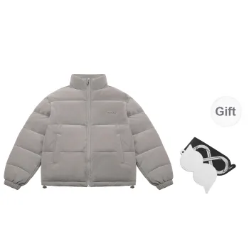 BIPOLAR Winter Puffer Jacket Unisex Gray Black White