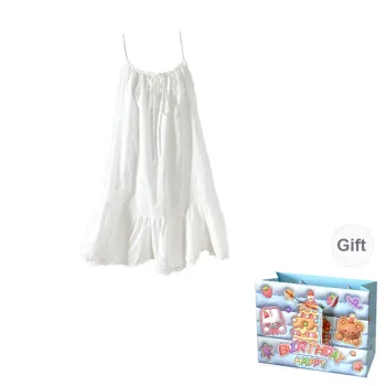 QUIET ANGEL Slip Dress Women's White