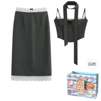 QUIET ANGEL Skirt Set Women's Gray