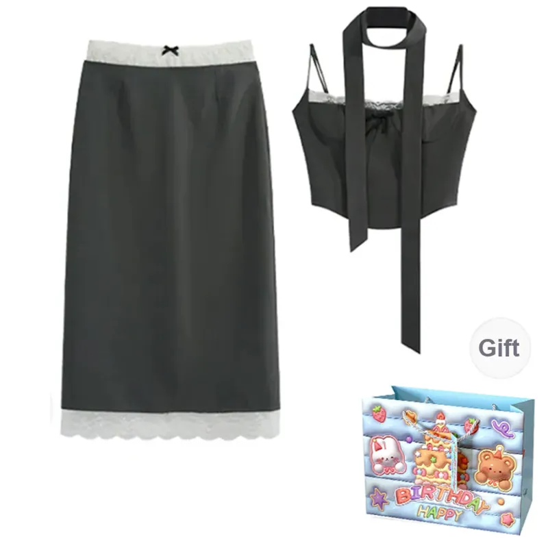 QUIET ANGEL Skirt Set Women's Gray-0